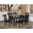 Pemberly Row 7-piece Wood Kitchen Table and Chair Set in Black