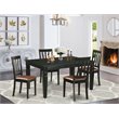 Pemberly Row Traditional 5-piece Wood Dining Table Set in Black