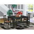 Pemberly Row 6-piece Traditional Wood Kitchen Set in Black Finish