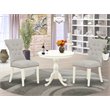 Pemberly Row 3-piece Wood Table and Dining Chairs in Linen White