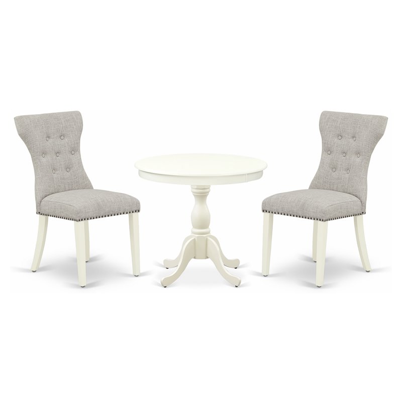 Pemberly Row 3-piece Wood Table and Dining Chairs in Linen White