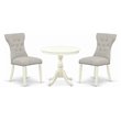 Pemberly Row 3-piece Wood Table and Dining Chairs in Linen White