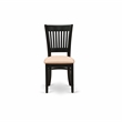 Pemberly Row Kitchen Table and 2 Linen Fabric Dining Chairs - Black Finish
