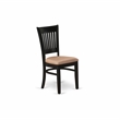 Pemberly Row Kitchen Table and 2 Linen Fabric Dining Chairs - Black Finish