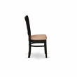 Pemberly Row Kitchen Table and 2 Linen Fabric Dining Chairs - Black Finish