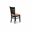 Pemberly Row Kitchen Table and 2 Linen Fabric Dining Chairs - Black Finish