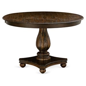 Pemberly Row Traditional Wood Dining Table in Distressed Jacobean Brown