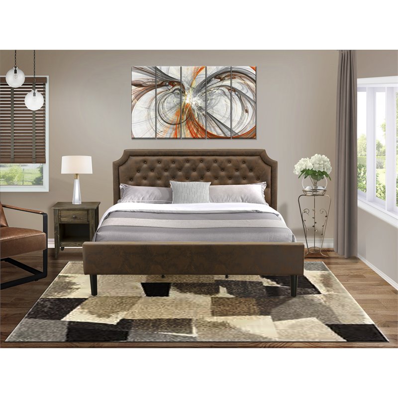 Pemberly Row 2-Piece Wood King Bedroom Set in Brown & Jacobean