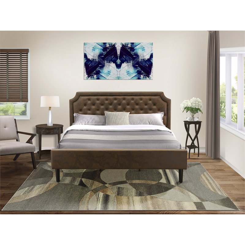 Pemberly Row 2-Piece Wooden King Bedroom Set in Brown & Jacobean