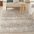 Pemberly Row 3'x4' Ivory Navy Fabric Tropical Area Rug (3'x4')