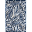 Pemberly Row 3'x4' Ivory Navy Fabric Tropical Area Rug (3'x4')