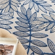 Pemberly Row 6'x9' Ivory Navy Fabric Tropical Area Rug (6'x9')