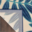 Pemberly Row 6'x9' Navy Blue and White Fabric Tropical Area Rug (6'x9')