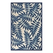 Pemberly Row 6'x9' Navy Blue and White Fabric Tropical Area Rug (6'x9')