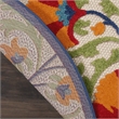 Pemberly Row 4' Round Red/Multi Indoor/Outdoor Polypropylene Rug
