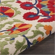 Pemberly Row 4' Round Red/Multi Indoor/Outdoor Polypropylene Rug