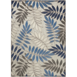Pemberly Row Contemporary 3'6&quotx5'6&quot Gray/Blue Indoor/Outdoor Rug