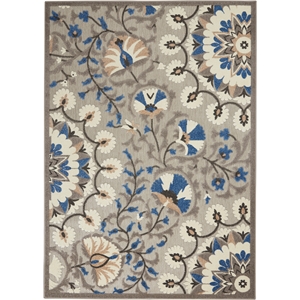Pemberly Row Contemporary 3'6&quotx5'6&quot Gray/Multi Indoor/Outdoor Rug