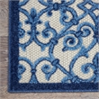 Pemberly Row Contemporary 2'x6' Gray/Blue Indoor/Outdoor Rug