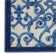 Pemberly Row Contemporary 2'x6' Gray/Blue Indoor/Outdoor Rug