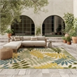Pemberly Row 9'x12' Green Multicolor Fabric Outdoor Area Rug (9'x12')