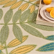Pemberly Row 10'x14' Green Multicolor Fabric Outdoor Area Rug (10'x14')