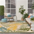 Pemberly Row 12'x15' Green Multicolor Fabric Outdoor Area Rug (12'x15')