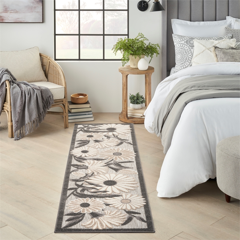 Pemberly Row Modern / Contemporary 8' Runner Beige Fabric Area Rug