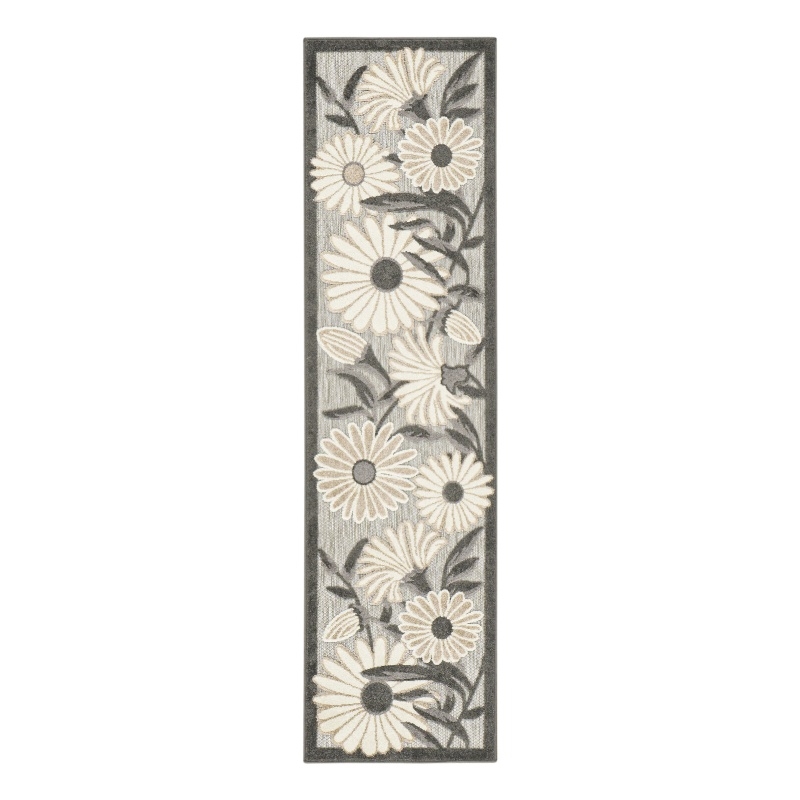Pemberly Row Modern / Contemporary 8' Runner Beige Fabric Area Rug
