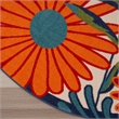 Pemberly Row 4' Round Multicolor Fabric Contemporary Area Rug