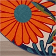 Pemberly Row 5' Round Multicolor Fabric Contemporary Area Rug