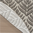 Pemberly Row Contemporary 8' Round Charcoal Fabric Tropical Area Rug