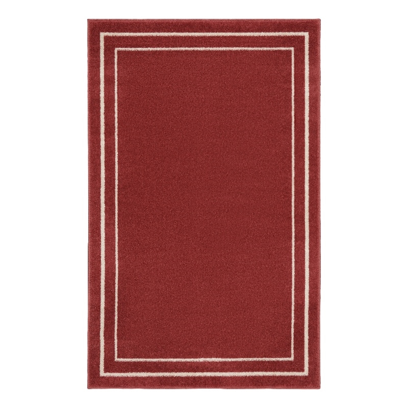 Pemberly Row 3'x5' Brick/Ivory Contemporary Indoor/Outdoor Rug