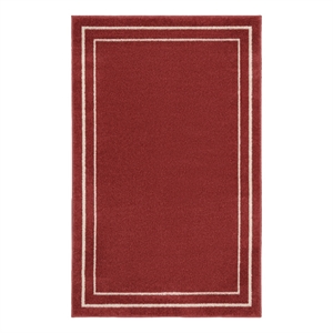 Pemberly Row 3'x5' Brick/Ivory Contemporary Indoor/Outdoor Rug