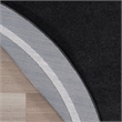 Pemberly Row 4' Round Black Ivory Contemporary Indoor/Outdoor Rug