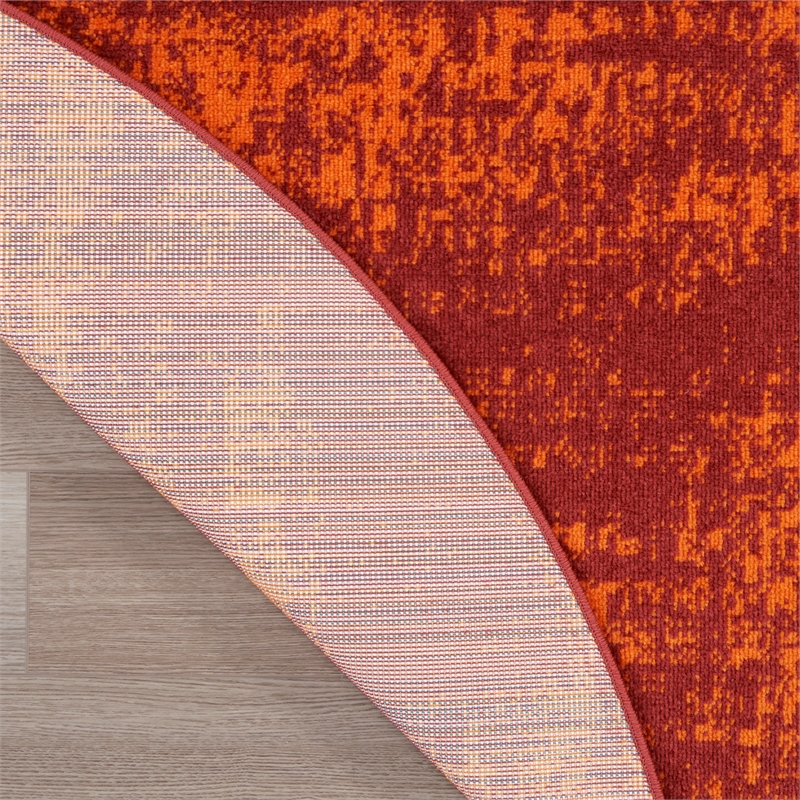 Pemberly Row Modern / Contemporary 4' Round Red Indoor/Outdoor Rug