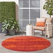 Pemberly Row Modern / Contemporary 4' Round Red Indoor/Outdoor Rug