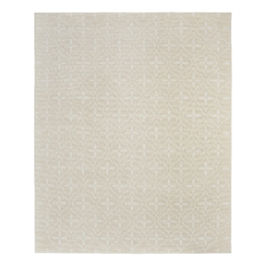 Pemberly Row Contemporary Home 8'x10' Fabric Ivory Beige Area Rug