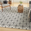 Pemberly Row Contemporary Home 6'x9' Fabric Ivory Black Area Rug