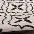 Pemberly Row Contemporary Home 6'x9' Fabric Ivory Black Area Rug
