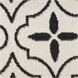 Pemberly Row Contemporary Home 6'x9' Fabric Ivory Black Area Rug