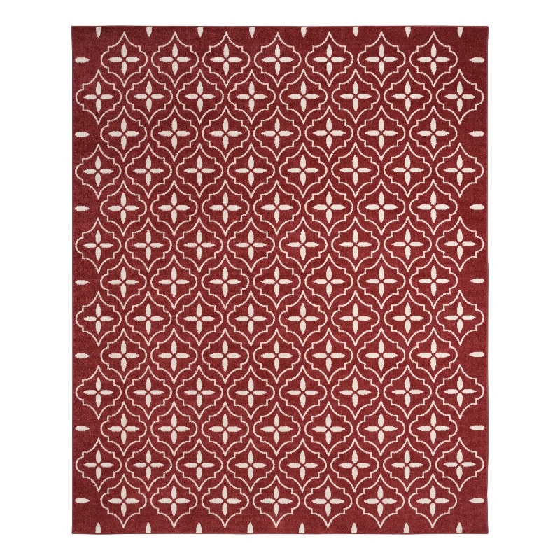 Pemberly Row Contemporary Home 6'x9' Fabric Brick Ivory Area Rug