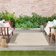 Pemberly Row Modern / Contemporary 4'x6' Ivory Beige Fabric Area Rug