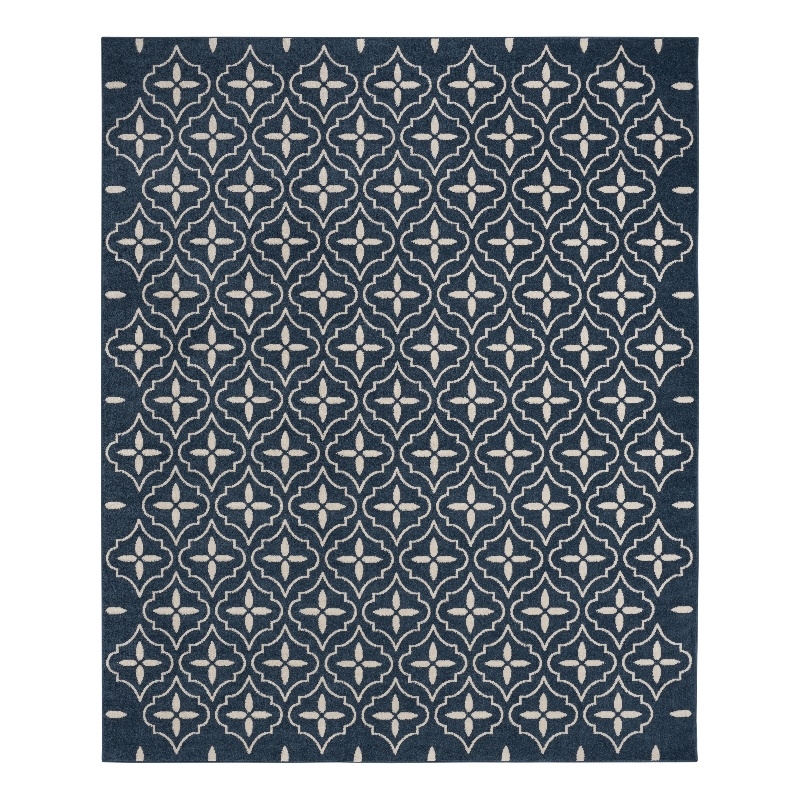 Pemberly Row Modern / Contemporary 5'x7' Navy Ivory Fabric Area Rug