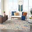 Pemberly Row 8'x10' Ivory Multicolor Fabric Bohemian Area Rug