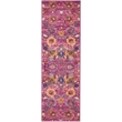 Pemberly Row Transitional 6' Runner Pink Fabric Bohemian Area Rug