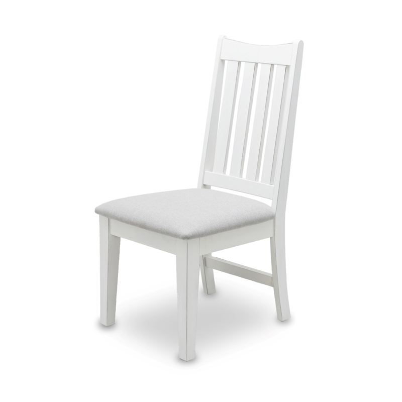 Pemberly Row Coastal Wood Desk & Chair Set in Gray/White Finish
