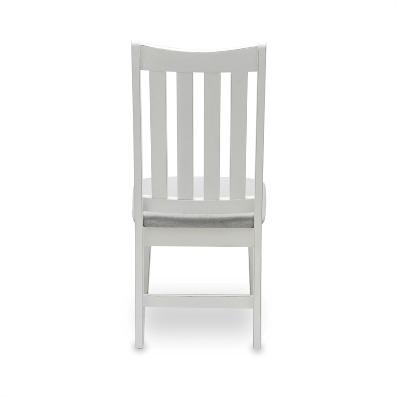 Pemberly Row Coastal Wood Desk & Chair Set in Gray/White Finish