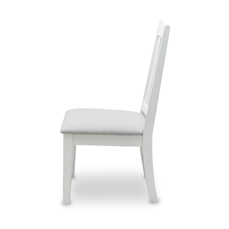 Pemberly Row Coastal Wood Desk & Chair Set in Gray/White Finish