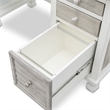 Pemberly Row Coastal Wood Desk & Chair Set in Gray/White Finish